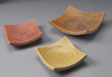 Square Plates Stoneware Matt Glaze Red, Yellow: SP 2-5 [SOLD], SP 2-4 $45 per item: SP 3-5 (Orange) $55